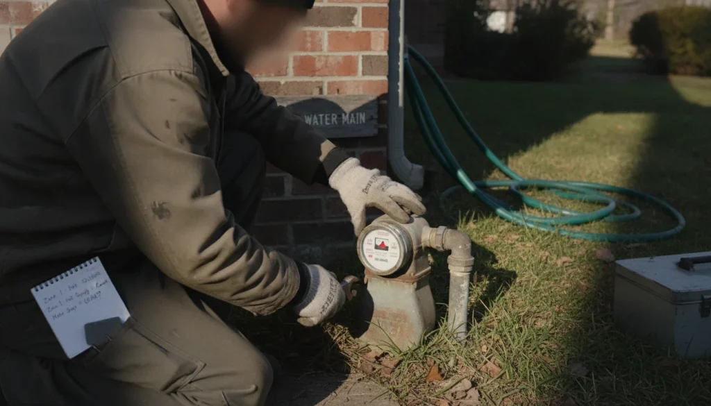 How to find a water leak in your Lawrenceville home using the meter and shutoff valves